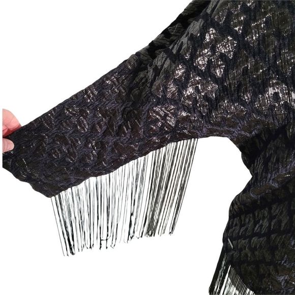 Vero Moda Fringe Jacket/Kimono Black Size Small - Picture 4 of 12